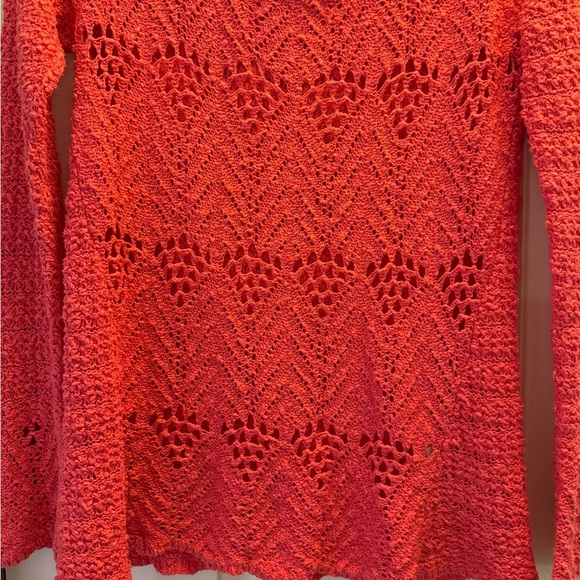 Lucky Brand Boho Detailing Flared Long Sleeve Crocheted Sweater• X-Large - Picture 3 of 7